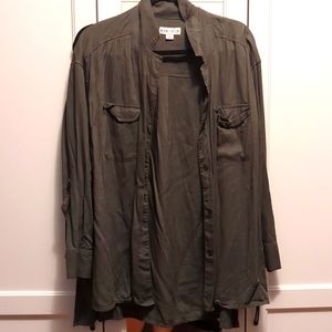 Olive Green Button-Up Shirt